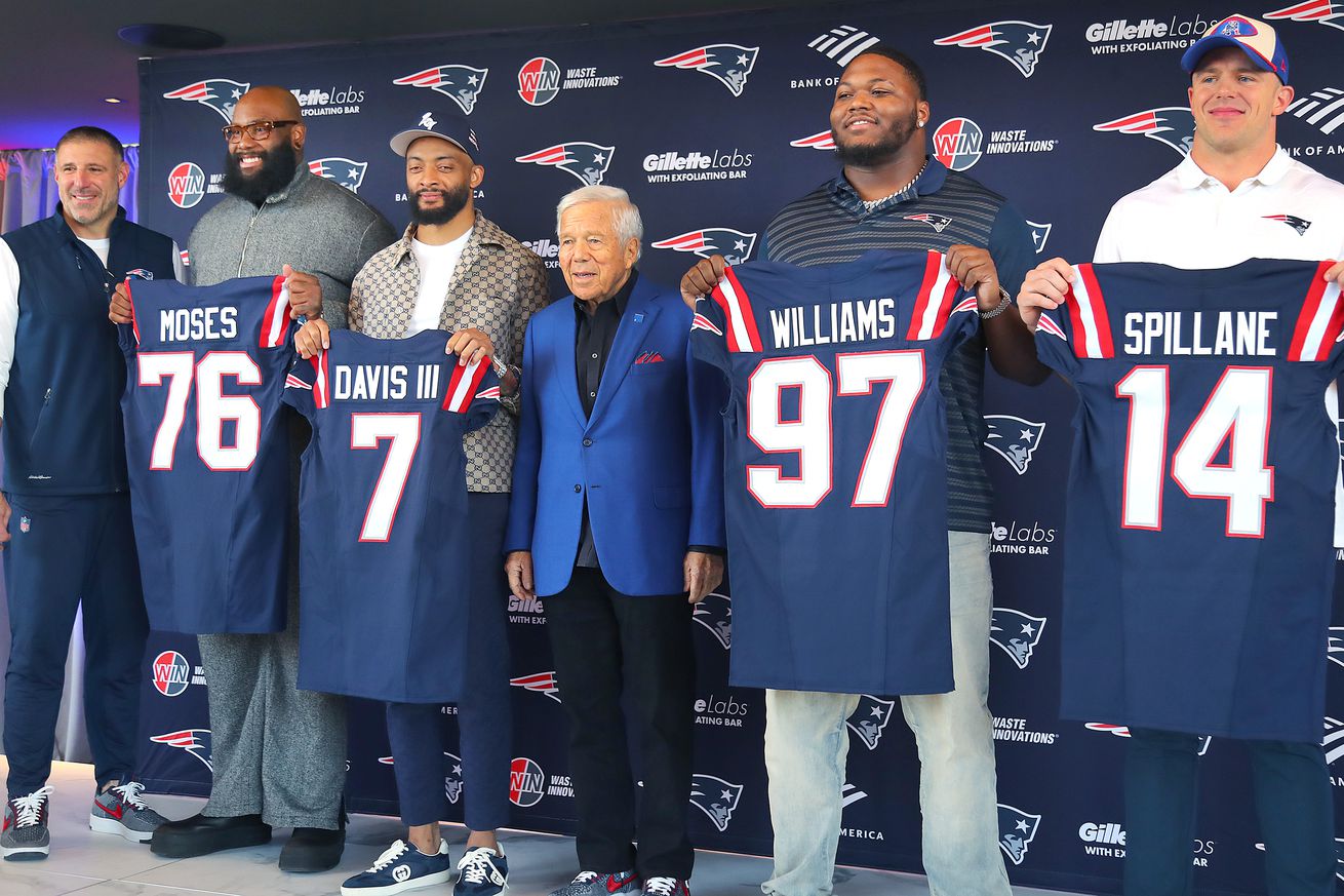 While Patriots celebrate new additions, glaring holes remain on offensive line and at wide receiver