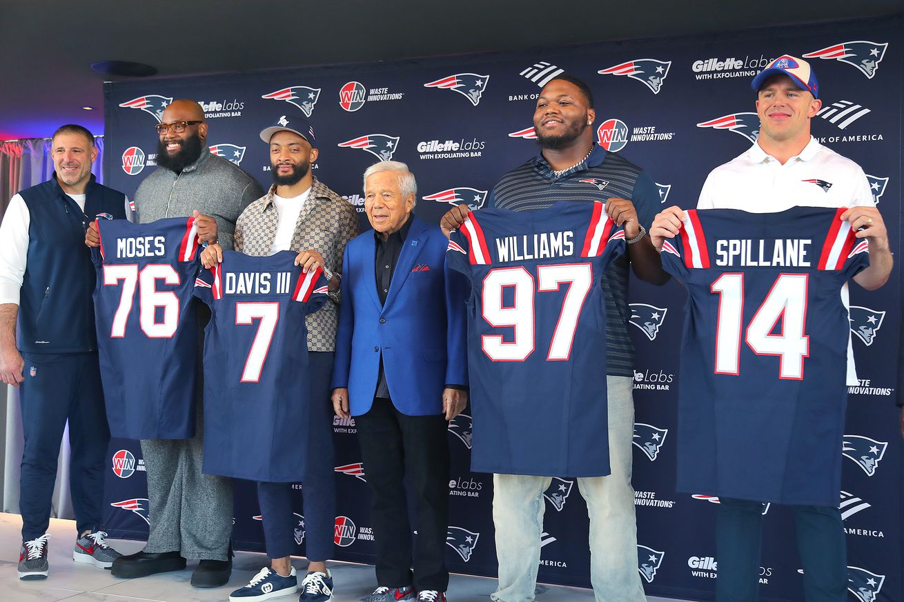 While Patriots celebrate new additions, glaring holes remain on offensive line and at wide receiver