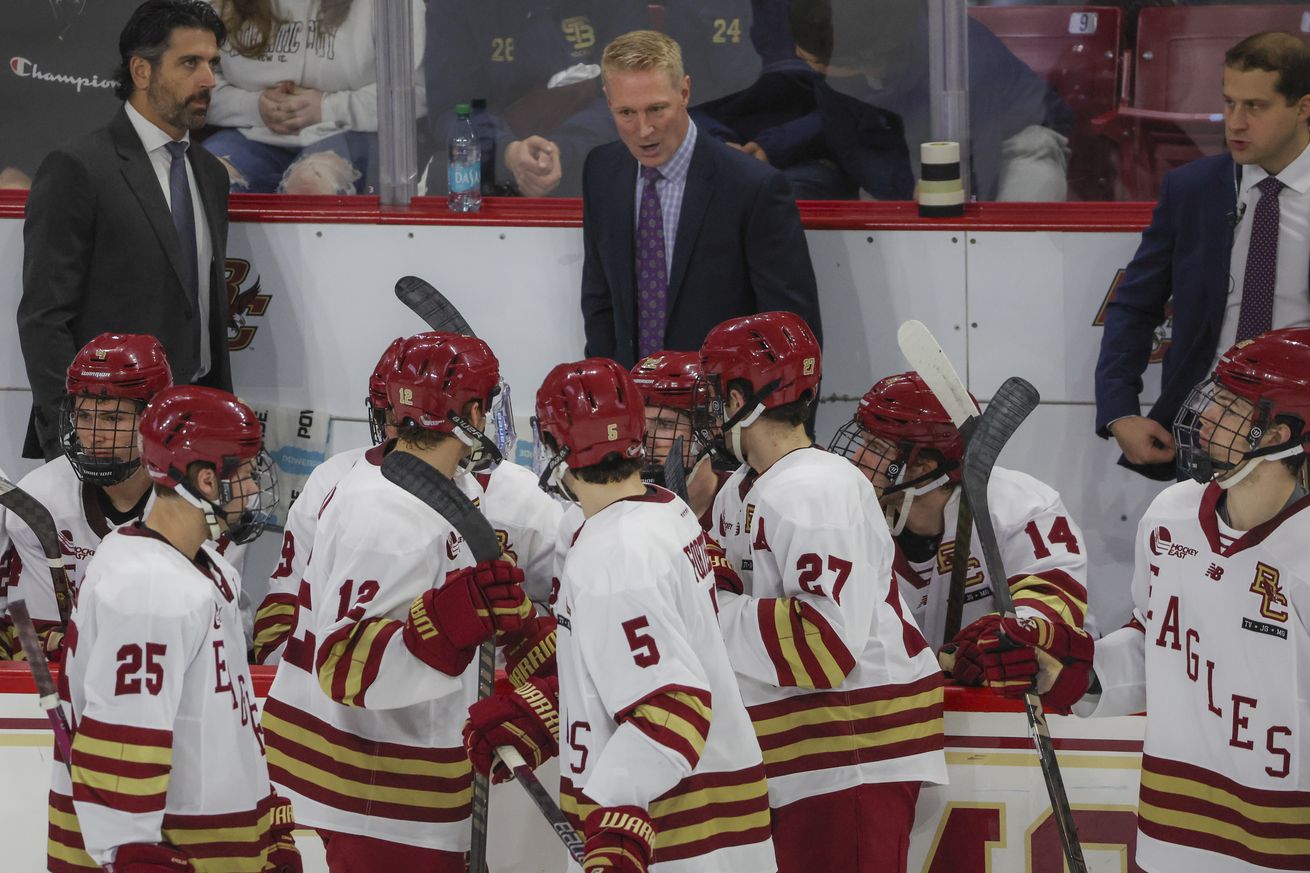 Ryan Leonard delivers again as No. 2 Boston College men’s hockey steals one from No. 5 Maine on an emotional night