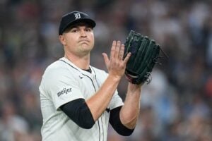 Tigers ace Tarik Skubal reached the 100 strikeout mark for the season in Friday's win over the Cubs.